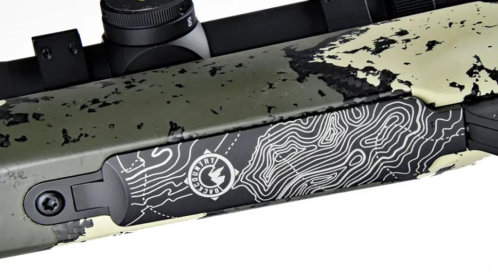 A composite stock and internal magazine keep the rifle light.