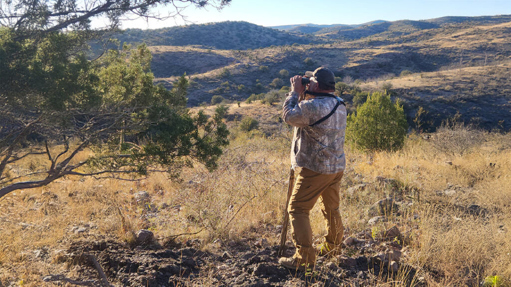 Guides will glass to find a great animal for your hunt.
